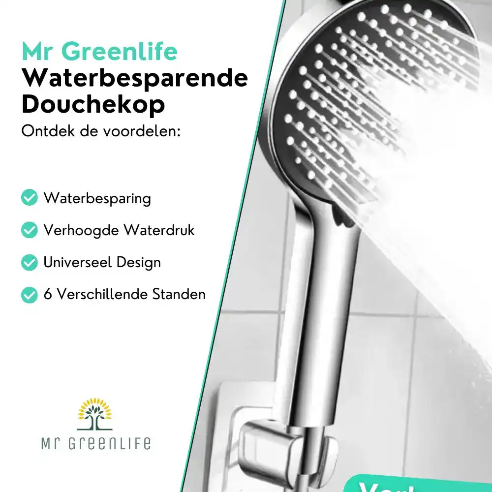 Mr Greenlife Douchekop - Waterbesparende Douchekop - Regendouche - Universeel - Druk Verhogend - 3 Standen.